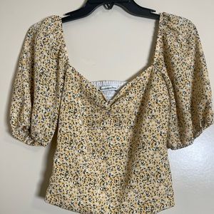 Abercrombie & Fitch Yellow Floral Blouse